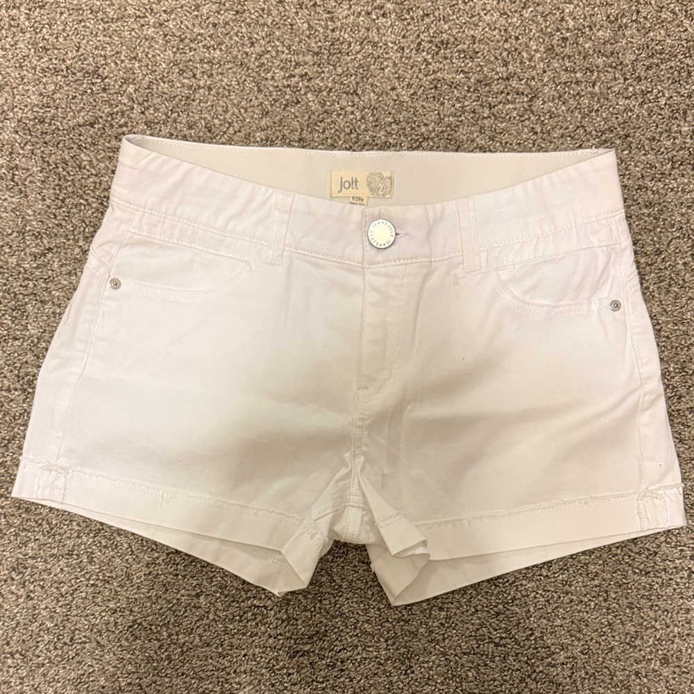 Jolt Women’s White Stretch Denim Shorts